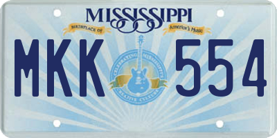 MS license plate MKK554
