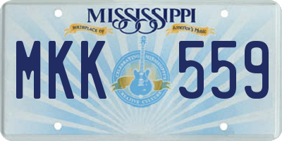 MS license plate MKK559