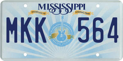 MS license plate MKK564
