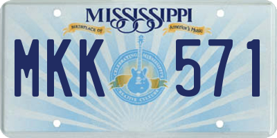 MS license plate MKK571