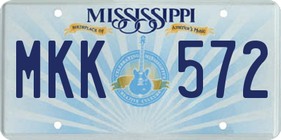 MS license plate MKK572