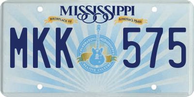 MS license plate MKK575
