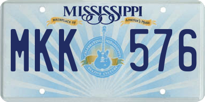 MS license plate MKK576