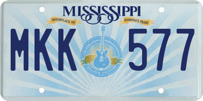 MS license plate MKK577
