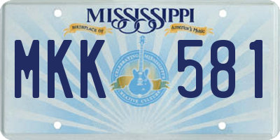 MS license plate MKK581
