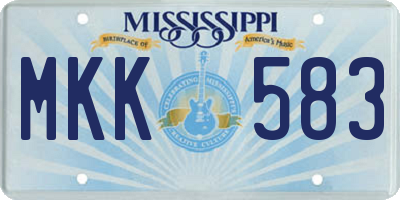 MS license plate MKK583
