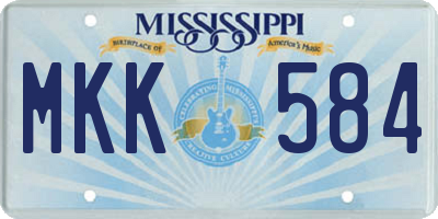MS license plate MKK584