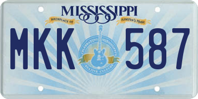 MS license plate MKK587
