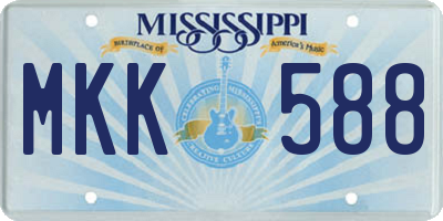 MS license plate MKK588