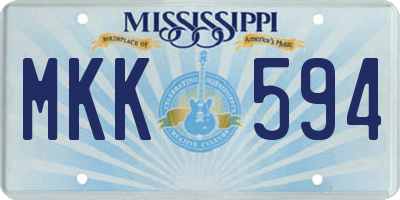MS license plate MKK594