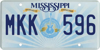MS license plate MKK596