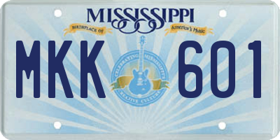 MS license plate MKK601