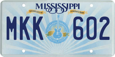 MS license plate MKK602