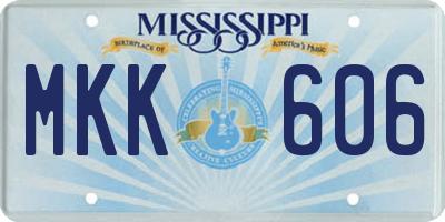 MS license plate MKK606