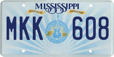 MS license plate MKK608