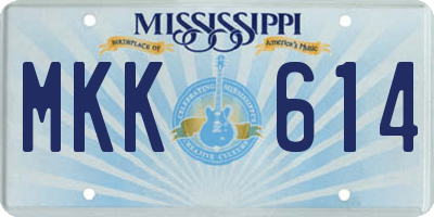 MS license plate MKK614