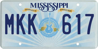 MS license plate MKK617