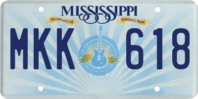 MS license plate MKK618