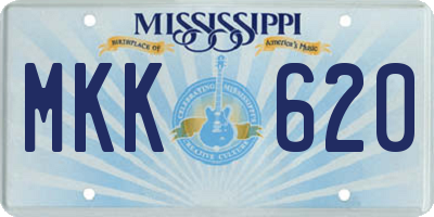 MS license plate MKK620