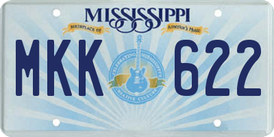 MS license plate MKK622
