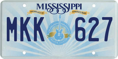 MS license plate MKK627