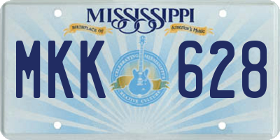 MS license plate MKK628