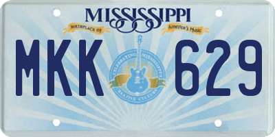 MS license plate MKK629