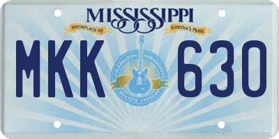 MS license plate MKK630