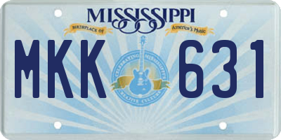 MS license plate MKK631
