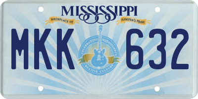 MS license plate MKK632