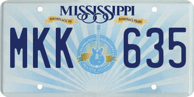 MS license plate MKK635