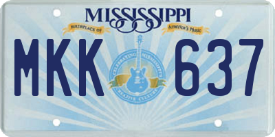 MS license plate MKK637