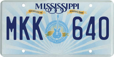 MS license plate MKK640