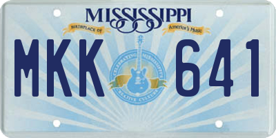 MS license plate MKK641