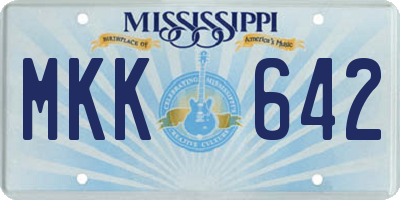 MS license plate MKK642