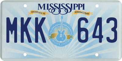 MS license plate MKK643