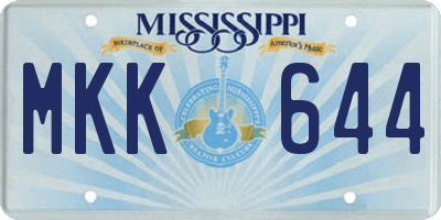 MS license plate MKK644