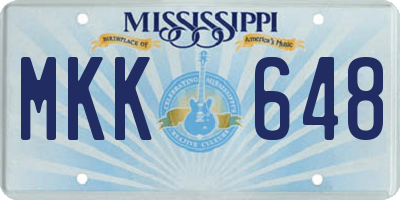 MS license plate MKK648