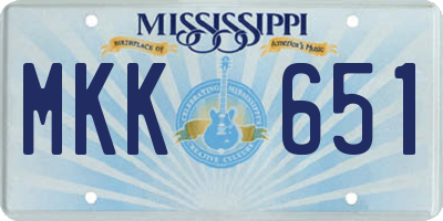 MS license plate MKK651