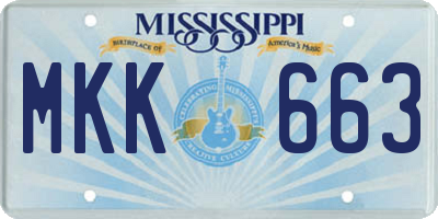 MS license plate MKK663
