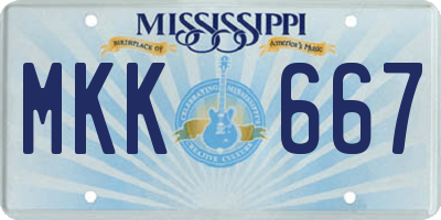 MS license plate MKK667