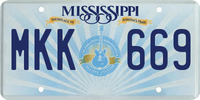 MS license plate MKK669