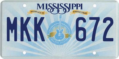 MS license plate MKK672