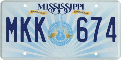MS license plate MKK674