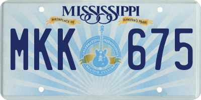 MS license plate MKK675
