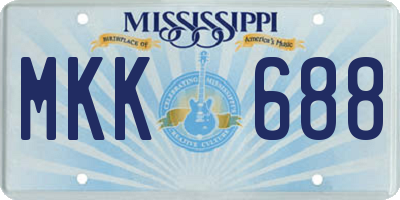 MS license plate MKK688