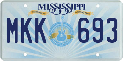 MS license plate MKK693