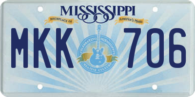 MS license plate MKK706