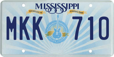 MS license plate MKK710