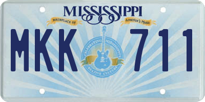 MS license plate MKK711